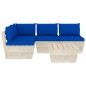 vidaXL Muebles de jardín de palets 5 piezas y cojines madera de abeto vidaXL Muebles de jardín de palets 5 piezas y cojines madera de abeto