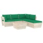 vidaXL Muebles de jardín de palets 6 piezas y cojines madera de abeto vidaXL Muebles de jardín de palets 6 piezas y cojines madera de abeto