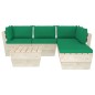 vidaXL Muebles de jardín de palets 6 piezas y cojines madera de abeto vidaXL Muebles de jardín de palets 6 piezas y cojines madera de abeto