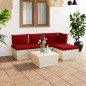 vidaXL Muebles de jardín de palets 5 piezas y cojines madera de abeto vidaXL Muebles de jardín de palets 5 piezas y cojines madera de abeto