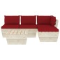 vidaXL Muebles de jardín de palets 5 piezas y cojines madera de abeto vidaXL Muebles de jardín de palets 5 piezas y cojines madera de abeto