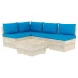 vidaXL Muebles de jardín de palets 5 piezas y cojines madera de abeto vidaXL Muebles de jardín de palets 5 piezas y cojines madera de abeto