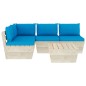 vidaXL Muebles de jardín de palets 5 piezas y cojines madera de abeto vidaXL Muebles de jardín de palets 5 piezas y cojines madera de abeto