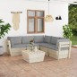 vidaXL Muebles de jardín de palets 6 piezas y cojines madera de abeto vidaXL Muebles de jardín de palets 6 piezas y cojines madera de abeto