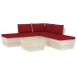 vidaXL Muebles de jardín de palets 6 piezas y cojines madera de abeto vidaXL Muebles de jardín de palets 6 piezas y cojines madera de abeto