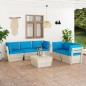vidaXL Muebles de jardín de palets 6 piezas y cojines madera de abeto vidaXL Muebles de jardín de palets 6 piezas y cojines madera de abeto