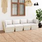 vidaXL Sofá de palets de jardín 4 plazas con cojines madera de abeto vidaXL Sofá de palets de jardín 4 plazas con cojines madera de abeto