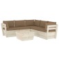 vidaXL Muebles de jardín de palets 6 piezas y cojines madera de abeto 