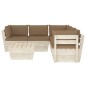 vidaXL Muebles de jardín de palets 6 piezas y cojines madera de abeto 