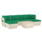 vidaXL Muebles de jardín de palets 7 piezas y cojines madera de abeto vidaXL Muebles de jardín de palets 7 piezas y cojines madera de abeto