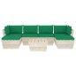 vidaXL Muebles de jardín de palets 7 piezas y cojines madera de abeto vidaXL Muebles de jardín de palets 7 piezas y cojines madera de abeto
