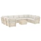 vidaXL Muebles de jardín de palés 10 piezas y cojines madera de abeto vidaXL Muebles de jardín de palés 10 piezas y cojines madera de abeto