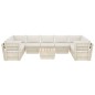 vidaXL Muebles de jardín de palés 10 piezas y cojines madera de abeto vidaXL Muebles de jardín de palés 10 piezas y cojines madera de abeto