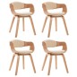 vidaXL Sillas de comedor 4 uds madera curvada y cuero sintético vidaXL Sillas de comedor 4 uds madera curvada y cuero sintético