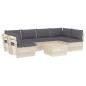 vidaXL Muebles de jardín de palets 7 piezas y cojines madera de abeto vidaXL Muebles de jardín de palets 7 piezas y cojines madera de abeto