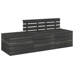 vidaXL Muebles palets de jardín 3 pzas madera maciza pino gris oscuro