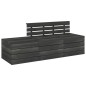 vidaXL Muebles palets de jardín 3 pzas madera maciza pino gris oscuro vidaXL Muebles palets de jardín 3 pzas madera maciza pino gris oscuro