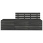 vidaXL Muebles palets de jardín 3 pzas madera maciza pino gris oscuro vidaXL Muebles palets de jardín 3 pzas madera maciza pino gris oscuro