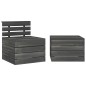 vidaXL Muebles palets de jardín 3 pzas madera maciza pino gris oscuro vidaXL Muebles palets de jardín 3 pzas madera maciza pino gris oscuro