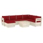 vidaXL Muebles de jardín de palets 8 piezas y cojines madera de abeto vidaXL Muebles de jardín de palets 8 piezas y cojines madera de abeto