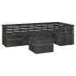 vidaXL Muebles palets de jardín 6 pzas madera maciza pino gris oscuro vidaXL Muebles palets de jardín 6 pzas madera maciza pino gris oscuro