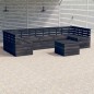 vidaXL Muebles palets de jardín 7 pzas madera maciza pino gris oscuro vidaXL Muebles palets de jardín 7 pzas madera maciza pino gris oscuro