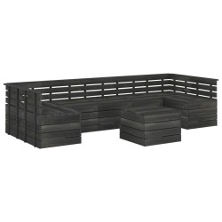 vidaXL Muebles palets de jardín 7 pzas madera maciza pino gris oscuro