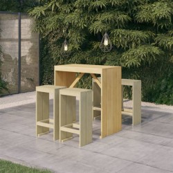 vidaXL Juego de bar de jardín 5 piezas madera de pino impregnada 
