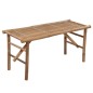vidaXL Banco de jardín plegable con cojín bambú 118 cm vidaXL Banco de jardín plegable con cojín bambú 118 cm