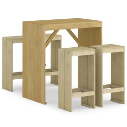 vidaXL Juego de bar de jardín 5 piezas madera de pino impregnada 