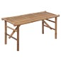 vidaXL Banco de jardín plegable con cojín bambú 118 cm vidaXL Banco de jardín plegable con cojín bambú 118 cm