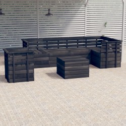 vidaXL Muebles palets de jardín 7 pzas madera maciza pino gris oscuro