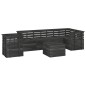 vidaXL Muebles palets de jardín 7 pzas madera maciza pino gris oscuro