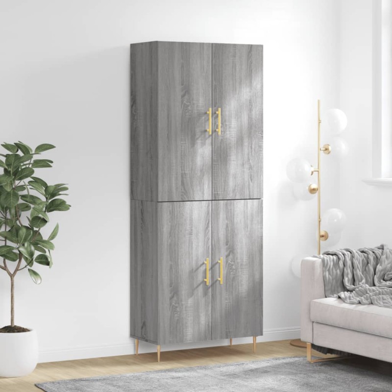 vidaXL Aparador alto madera contrachapada gris sonoma 69,5x34x180 cm vidaXL Aparador alto madera contrachapada gris sonoma 69,5x34x180 cm