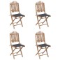 vidaXL Set de comedor exterior plegable 5 piezas con cojines bambú vidaXL Set de comedor exterior plegable 5 piezas con cojines bambú