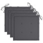 vidaXL Set de comedor exterior plegable 5 piezas con cojines bambú vidaXL Set de comedor exterior plegable 5 piezas con cojines bambú