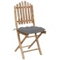 vidaXL Set de comedor de jardín plegable 5 piezas con cojines bambú vidaXL Set de comedor de jardín plegable 5 piezas con cojines bambú