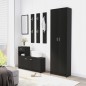 vidaXL Juego de muebles de recibidor aglomerado negro vidaXL Juego de muebles de recibidor aglomerado negro