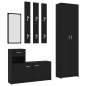 vidaXL Juego de muebles de recibidor aglomerado negro vidaXL Juego de muebles de recibidor aglomerado negro