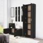 vidaXL Juego de muebles de recibidor aglomerado negro vidaXL Juego de muebles de recibidor aglomerado negro
