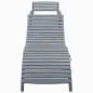 vidaXL Tumbona de madera maciza de acacia con cojín gris vidaXL Tumbona de madera maciza de acacia con cojín gris