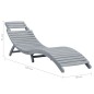 vidaXL Tumbona de madera maciza de acacia con cojín gris vidaXL Tumbona de madera maciza de acacia con cojín gris