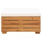 vidaXL Muebles de jardín 8 pzas y cojines madera acacia blanco crema