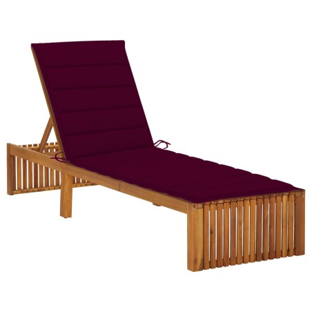 vidaXL Tumbona con cojín madera maciza de acacia 