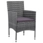 vidaXL Juego de comedor de jardín 5 piezas ratán sintético gris vidaXL Juego de comedor de jardín 5 piezas ratán sintético gris