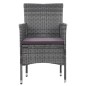 vidaXL Juego de comedor de jardín 5 piezas ratán sintético gris vidaXL Juego de comedor de jardín 5 piezas ratán sintético gris