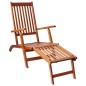 vidaXL Tumbona de jardín con reposapiés y cojín madera maciza acacia vidaXL Tumbona de jardín con reposapiés y cojín madera maciza acacia