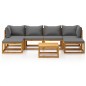 vidaXL Muebles de jardín 7 pzas cojines madera maciza de acacia vidaXL Muebles de jardín 7 pzas cojines madera maciza de acacia