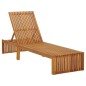 vidaXL Tumbona con cojín madera maciza de acacia 
