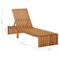 vidaXL Tumbona con cojín madera maciza de acacia 
